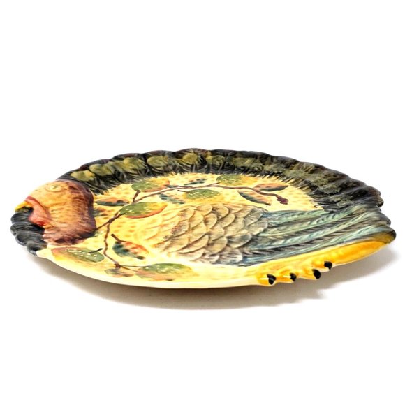 Vintage Hand Painted in Italy Majolica Italica ARS Ceramic Turkey Serving Dish - Picture 2 of 11